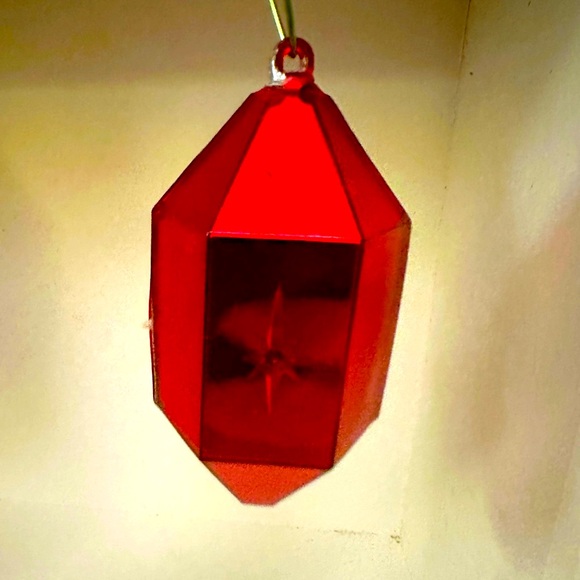 Vintage 1960’s Jewel Brite HEXAGON DIORAMA ORNAMENTS Reflective Glitter Set of 2 - Picture 3 of 4